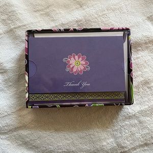 NEW Vera Bradley Thank You Note Cards “Purple Punch”